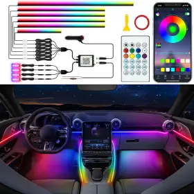 Jushope 768531901523 Acrylic Led Lights - Interior Car Ambient Lighting Kits With Dynamic Rainbow Dre