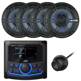 Kdmr305bts-2ec1865bm-kvcm40u Jvc-enrock Marine Bluetooth Am/fm/wb Receiver 4x 6.5 Inch 120w Car/boat Speakers Camera