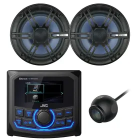 Kdmr305bts-ec1865bm-kvcm40u Jvc-enrock Marine Bluetooth Am/fm/wb Receiver 2x 6.5 Inch 120w Car/boat Speakers Camera