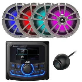 Kdmr305bts-46mblt-kvcm40u Jvc-infinity Marine Bluetooth Am/fm/wb Radio 4x 6.5 Inch 225w Led Titanium Speakers Camera