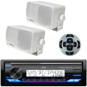 Kdx38mbs-plmr24-rmrk62m Jvc-pyle Kd-x38mbs 1 Din Usb Led Stereo Receiver Remote 4x 3.5 Inch 200w Speakers