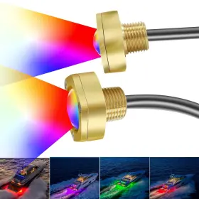 Zbqr001 Jxofroad 2pcs Rgbw Ip68 Underwater 1/2 Inch Npt Boat Drain Plug Lights With Rf& App Contro