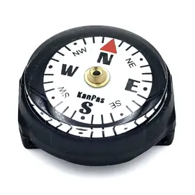 Kanpas 738447800708 Mini Luminous Button Compass For Watch Band Lanyard A-25 25mm Black