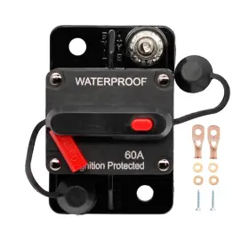 Ml250723 Kardne 60a Circuit Breaker 12v-48v Dc Manual Reset Waterproof Switch For Au