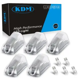 Pl2201op44 Kdm Clear Lens Housing With White Led Bulb Cab Roof Top Marker Lights Assembl