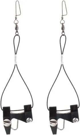 Keproving 752790358099 2pcs Adjustable Tension Flat Line Release Clips Thread On Fishing Kites Black