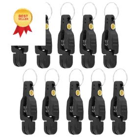 Keproving 762736016884 10pcs Fishing Line Clips With O Shaped Rings Snap Weight Black