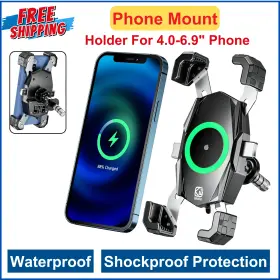 M14-a2 Kewig Motorcycle Fork Stem Phone Mount W Qi 15w Wireless Charger&usb C 20w Fast Charge