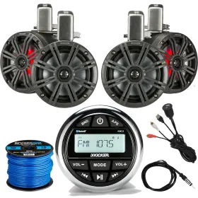 Kicker-enrock 728120508670 Gaugemount Receiver 4 X 6.5 Inch Marine Speakers Speaker Wire Aux Mount Antenna