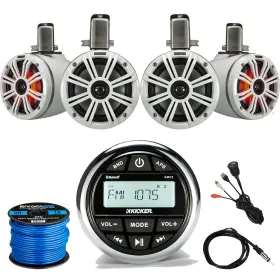 Kicker-enrock 728120508717 Gaugemount Receiver 4 X 6.5 Inch Marine Speakers Speaker Wire Aux Mount Antenna