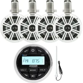 R-kmc2-245kmtc65w-20w Kicker-enrock Marine-grade Receiver - 4 X 6.5 Inch Speaker Systems W Radio Antenna
