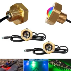 Ks-rgbw02 Kingshowstar 2 Pcs Standard 1/2in Npt Boat Drain Plug Light Ip68 Waterproof Rgb Underwater