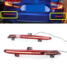 Kt-18-22-yage-hgd-zm-hong-3f Kitocartop Led Rear Bumper Reflectors Tail Lights Fit For 2018-2022 Honda Accord With Le