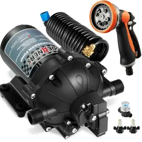 Kitvance 744128607320 Upgraded Version Fresh Water Pump With Spray Gun 12v Dc 6.5gpm
