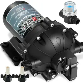 Kitvance 744128881362 Upgraded Version Fresh Water Pump 12v Dc 6.5gpm 70psi Five Cha