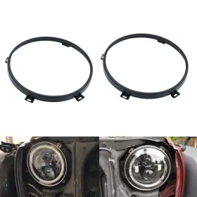 K-009 Kkone 7 Headlight Retaining Ring Black For Jeep Wrangler Jk 2007-2018 Headlamp