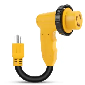 Kp006e Kooprimit Rv 30 Amp To 110 Adapter With Locking Connector Yellow