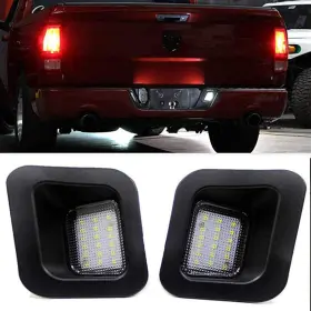 Pzd-dr001x2-fba Kurl-t 2 X Led License Plate Light Lamp Assembly Replacement For Dodge Ram 1500 2500
