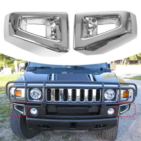Laikou-h2-bc Laikou Front Bumper End Corner Bezels Covers Trim Molding Chrome Exterior Accessorie