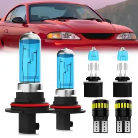 Lec-hlg-9007 Leccibub 880 2lcs-563 Headlight Bulbs License Plate Lights Fit For Ford Mustang 1994-2004 9007 Hig