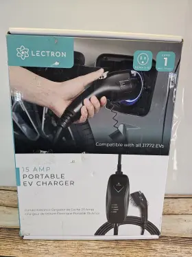 Lechg5-15-15ablkus Lectron Portable Level 1 J1772 Ev Charger 120v 15 Amp Charging Nema 5-15 Tesla