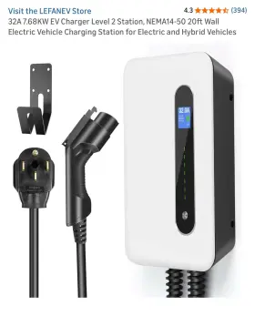 Le-evc-2023-06-mx Lefamev 32a Level 2 Ev Charger 7.68kw Fast Charge Station Nema 14-50 20ft Lefanev