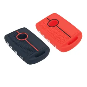Kc-1001-1472 Lemsa 2pcs Rubber Silicone 4 Buttons Key Fob Cover Keyless Case For Black Red