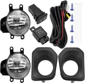 Lidscura 768692848781 Driving Fog Lights H16 12v 19w Clear Lens With Wiring Harness Switch Replacement