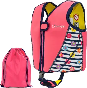Lim00gm Limmys Premium Kids Swim Vest - Toddler Jacket And Medium Pink Blossom