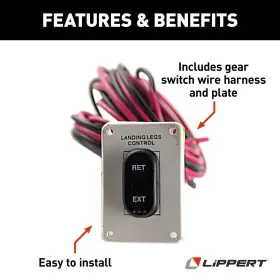 145236 Lippert Components Replacement Power Rv Landing Gear White Ip-rated Switch With Plate And #2