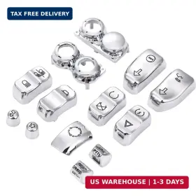 220-472 Live4fun Chrome Hand Control Switch Housing Caps For Harley Davidson 2014-2024 Electra St