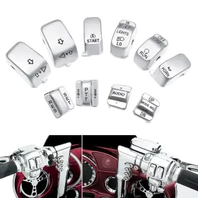 Live4fun 600682855822 Chrome Hand Control Switch Housing Caps Compatible For Harley Davidson Electra S