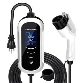 Ev2m16-25w Macarlon Level 1 And 2 Ev Charger 16a 110v-240v 25ft Cable Portable Evse J1772 Electric