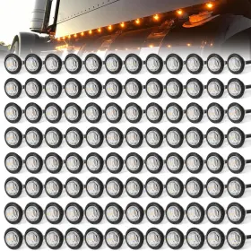 Mc-100-3led-cly Madcatz 3/4 Inch Round 3 Led Side Marker Clearance Lights Front Rear Top Indicator
