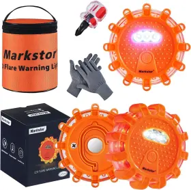 Mst-000 Markstor 3 Pack Of Led Emergency Car Kit Flashing Warning Lights Roadside Security For Ve