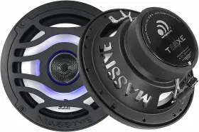 T65xe Massive Audio 80 Watt Rms 6.5 Inch Marine Boat Speakers 6-1/2 Blue Led