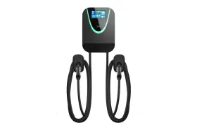 2x19.2kw Mes 09563-01 Ac Powered L2 Commercial Ev Charger Dual Gun Ocpp- 2x80a 4g Wifi Rfid