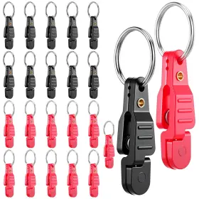 Mel5pero Meyeyaia 702667 1 21 Pcs Heavy Tension Snap Release Clips Padded Red And Black