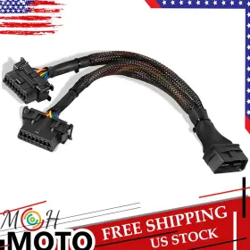 Mhqp-0084 Mhmoto B6 16 Pin Obd Ii Splitter Extension 1 Male And 2 Female Cable Adapter