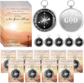 Hud-mootycapa-0267 Mootycapa 20 Sets Compass Bulk Father Bible Verse Mini Man Of God Silver