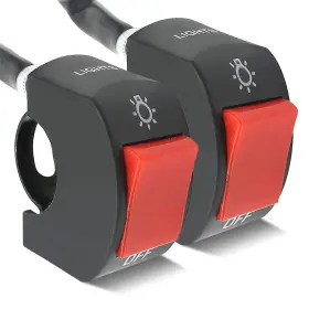 Moshbarred2p Mosleyz 2 Pieces Motorcycle Light Switch Handlebar Toggle With Red