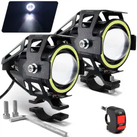 Mosu701 Mosleyz Motorcycle Led Fog Lights U7 Spotlight Daytime Running With White Ange