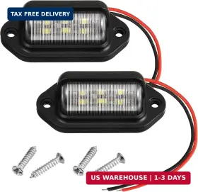 Mudder 850072211176 2 Packs 12v 6 Led License Plate Light Waterproof Lamp Taill