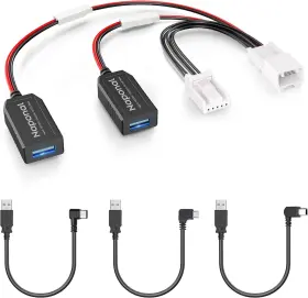Adapter-2 Naponal Gps Dash Cam Power Adapter 5pin Type E Connector Mirror Camera Radar Black