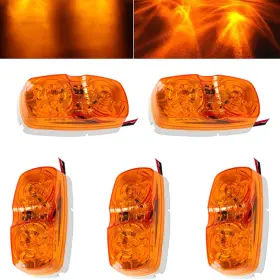 8542077383 New Sun 5 Pcs Amber 10-led Trailer Side Marker Light 4x2 Rectangular Surf