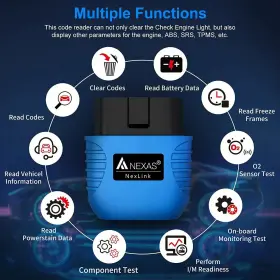 Obd2 Nexas 655421697096 Car Fault Bluetooth Adapter Code Scanner Reset Tool Ios Android App #3