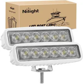 1501f-b Nilight Marine Led Light Bar 2pcs 18w White 150 Lights House