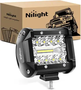 Nilight 840323950565 4 Inch 60w Led Pod Lights Flood Spot Combo Off Road Fog Lamps For Truck Atv