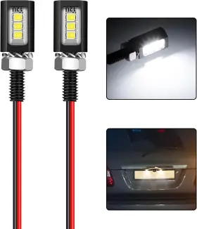 Niulpfztk 724164057471 Led License Plate Light Tag Screw Bolt Lamp 12v White Bulb Waterpro