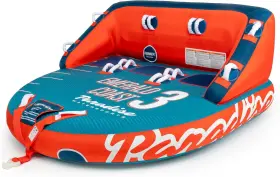 Noreast Outdoors 810159360050 Paradise Water Sports - Emerald Coast Towable Tube For 1-3 Riders Teal / Red